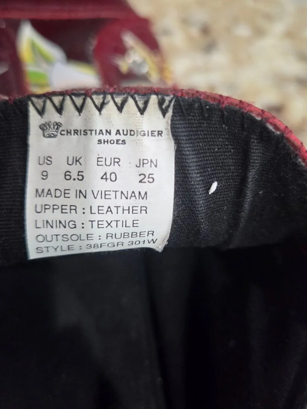 Christian Audigier Womens Sneakers Size 9 US Tattoo Maroon Patent Leather Y2K